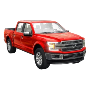Red Electric Double-Cabin Pickup Truck